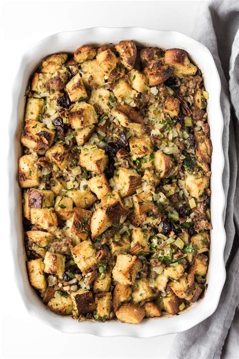 sourdough-stuffing-with-sausage-and-sour-cherries image
