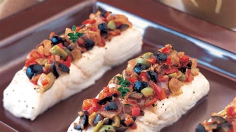 halibut-with-red-bell-pepper-and-olive-relish image