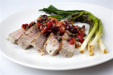 grilled-tuna-steak-with-provencal-vinaigrette-the image