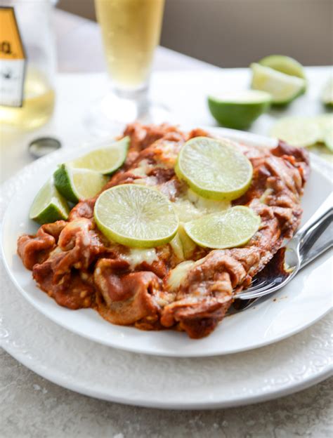 spicy-beer-braised-lime-chicken-enchiladas-how image