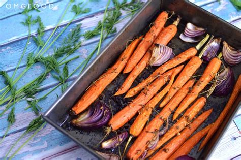 garlic-roasted-carrots-and-onions-omgfood image