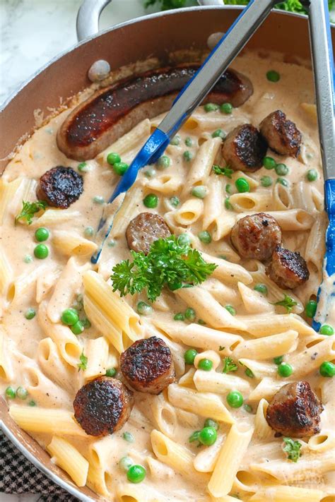 easy-bratwurst-pasta-gluten-free-comfort-food image