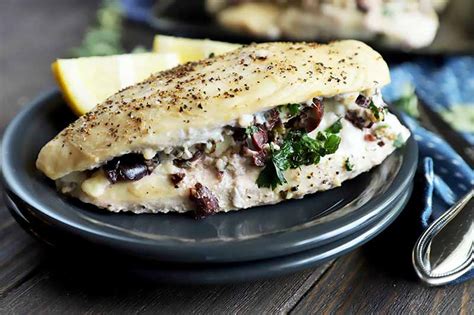 greek-stuffed-chicken-recipe-with-olives-feta-and-herbs image