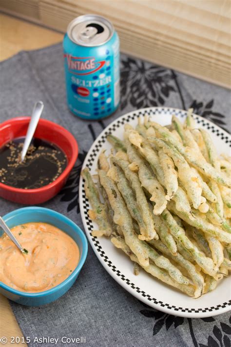 tempura-green-beans-with-sriracha-aioli-soy-ginger-dipping image