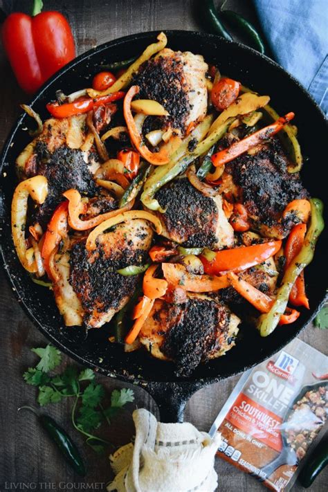 one-pan-skillet-chicken-peppers-living-the-gourmet image