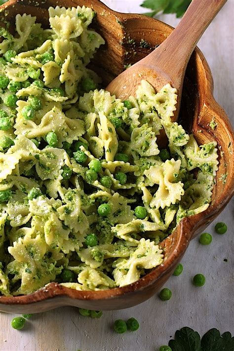 farfalle-with-peas-parsley-and-parmesan-baker-by image
