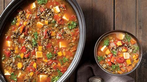 slow-cooker-vegetable-wild-rice-and-tofu-soup-iga image