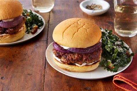 chorizo-spiced-pork-burgers-with-kale-date-salad image