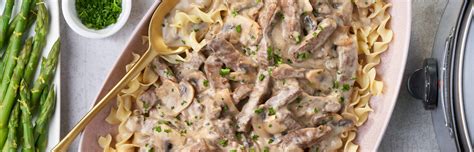 slow-cooker-creamy-beef-stroganoff-campbell-soup image