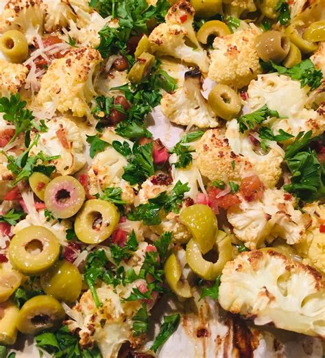 roasted-cauliflower-with-pancetta-olives-and-parmesan image