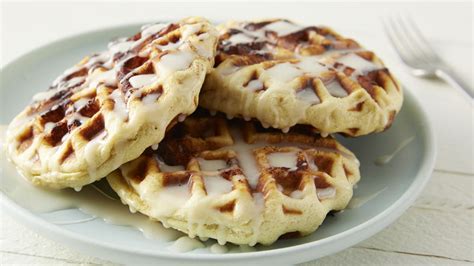 cinnamon-roll-waffles-with-cream-cheese-glaze image