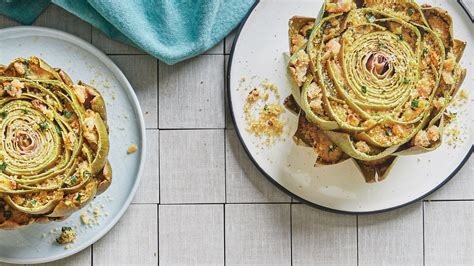 slow-cooker-stuffed-artichokes-recipe-clean-eating image
