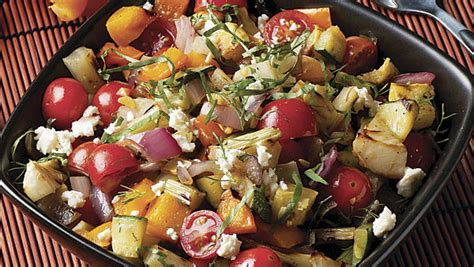 grilled-vegetable-salad-with-feta-recipe-finecooking image