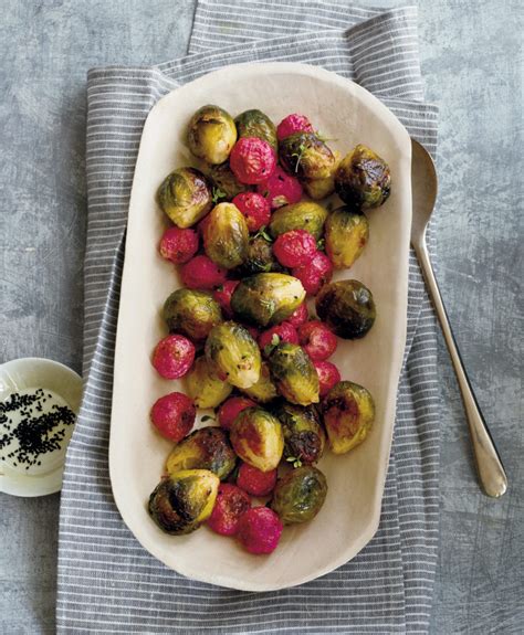 roasted-brussels-sprouts-and-red-radishes-rebecca image