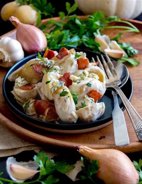 warm-potato-salad-with-blue-cheese-and-bacon image