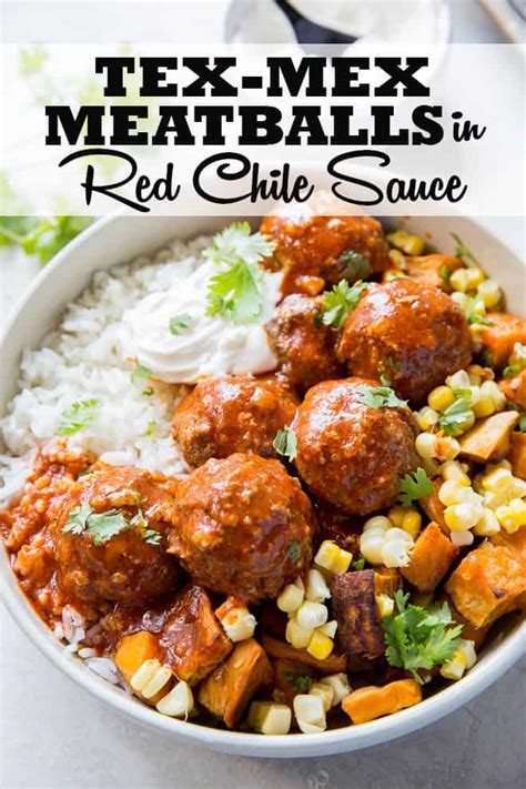 tex-mex-meatballs-in-red-chile-sauce-valeries-kitchen image