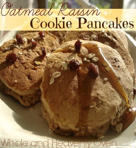 oatmeal-raisin-cookie-pancakes-whole-and-heavenly image