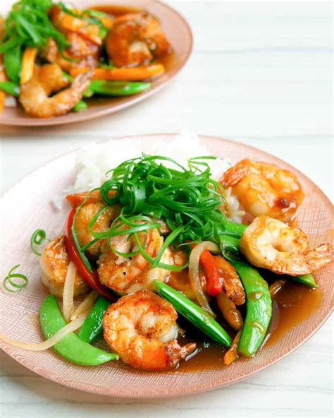shrimp-teriyaki-stir-fry-recipe-steamy-kitchen image