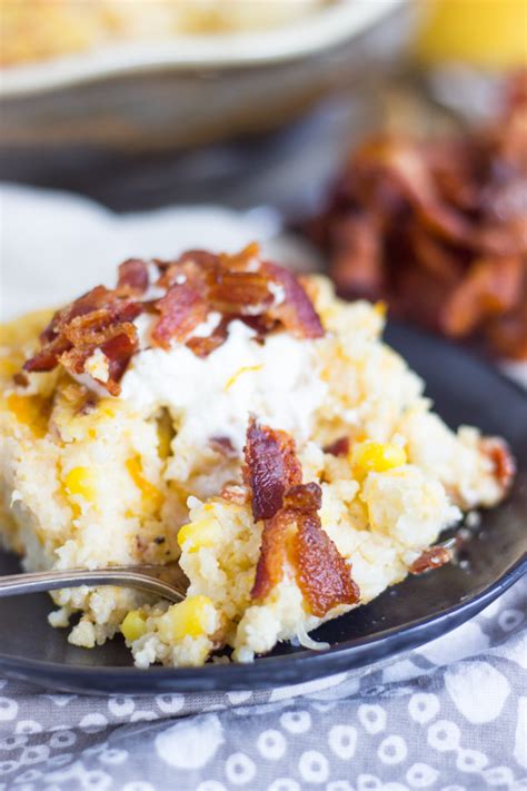 cheesy-grits-casserole-with-bacon-and-corn image
