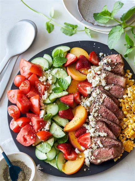 summer-steak-salad-spoon-fork-bacon image