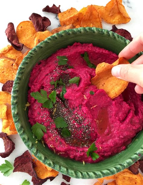 chickpea-dip-recipe-with-roasted-red-beets-chia-seeds image
