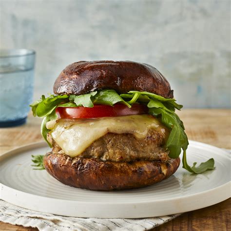 mushroom-swiss-turkey-burgers-recipe-eatingwell image