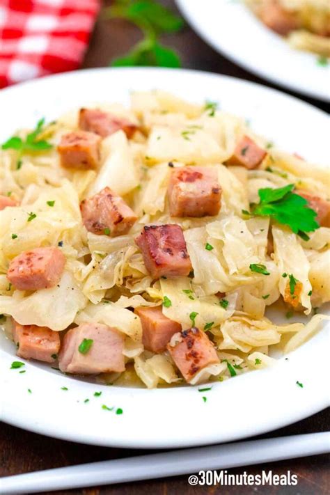 fried-cabbage-and-ham-30-minutes-meals image