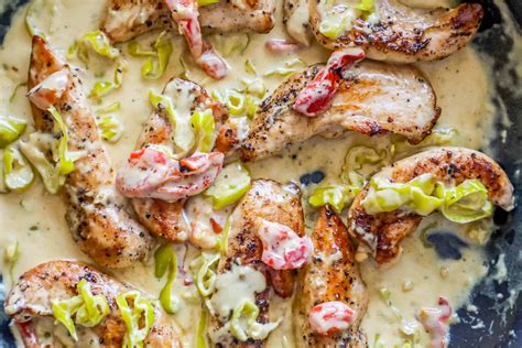 one-pot-creamy-pepperoncini-chicken-tender-skillet image