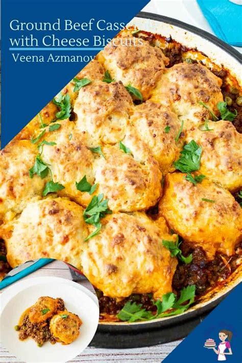 ground-beef-casserole-with-cheddar-biscuits image