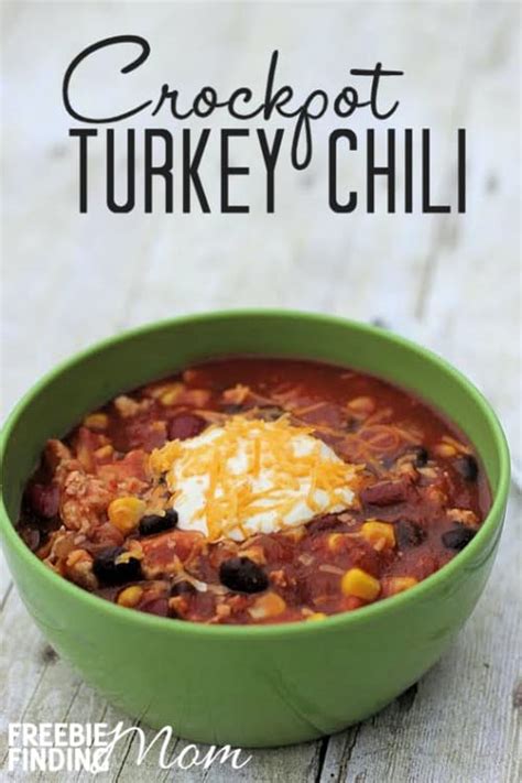 turkey-chili-recipe-crock-pot-dinner-freebie-finding image