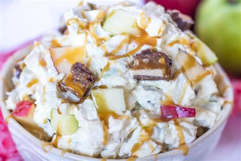apple-snickers-salad-easy-10-minute-dessert image