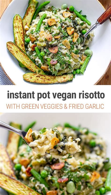 instant-pot-vegan-risotto-with-green-veggies-fried image