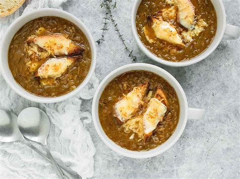guinness-onion-soup-with-irish-cheddar-toast-points image