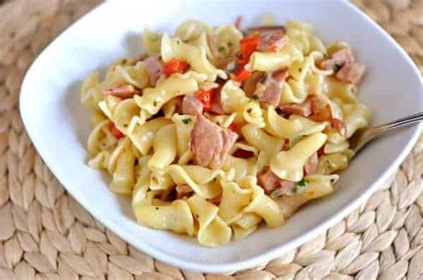 ham-and-pasta-skillet-dinner-mels-kitchen-cafe image