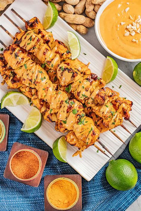 chicken-satay-with-peanut-dipping-sauce image