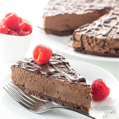 keto-low-carb-no-bake-chocolate-cheesecake image