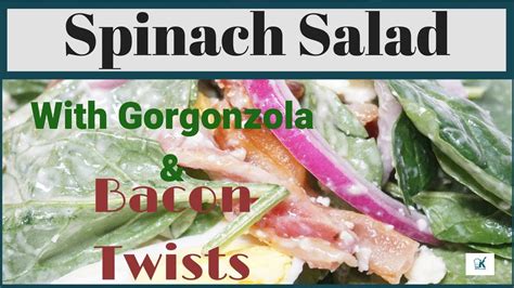 spinach-salad-with-gorgonzola-bacon-twists image