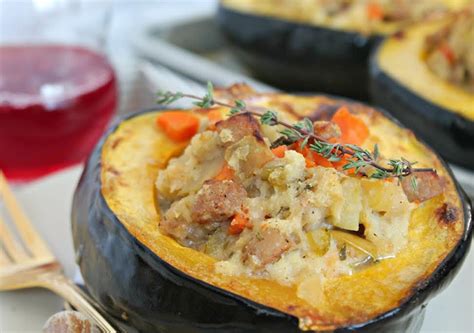 chicken-sausage-stuffed-squash-with-vegetables-al image