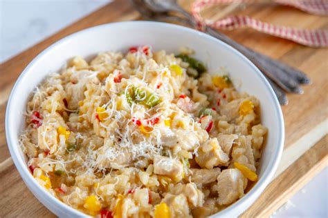 creamy-chicken-risotto-recipe-with-vegetables-kylee image