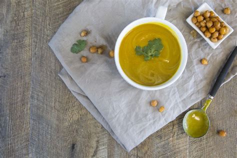 warming-pumpkin-soup-with-chickpea-croutons image