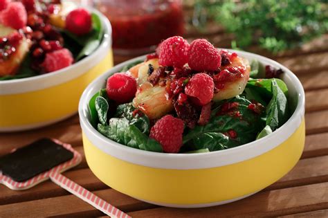 grilled-pineapple-spinach-salad-with-raspberry-basil image