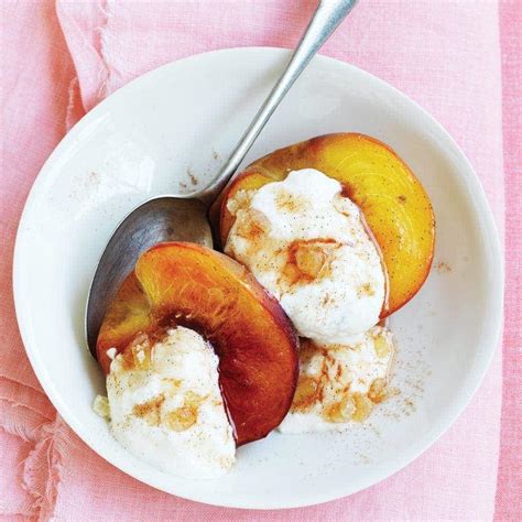 sticky-roasted-peaches-with-ricotta-cream-healthy image
