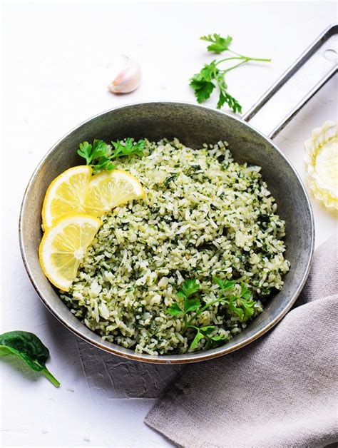 spinach-lemon-rice-with-fresh-herbs-the-vegan-atlas image