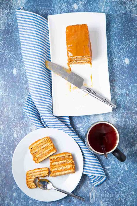 no-bake-caramel-biscuit-cake-luscious-moist-cake image