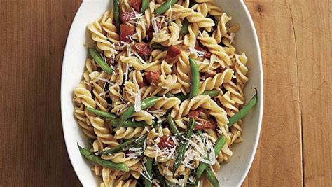 fusilli-with-green-beans-pancetta-and-parmigiano image