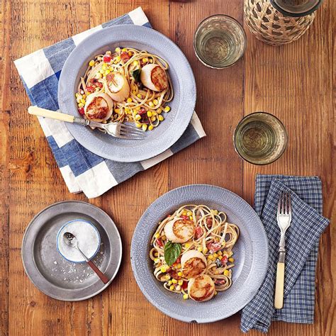 summer-corn-scallop-pasta-recipe-eatingwell image