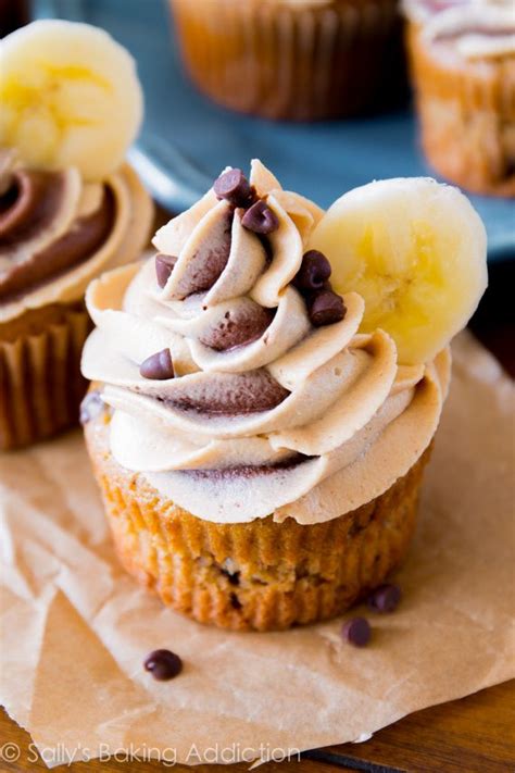 banana-cupcakes-with-chocolate-peanut-butter-frosting image