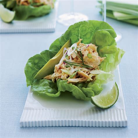 spicy-asian-chicken-salad-lettuce-cups-food-wine image