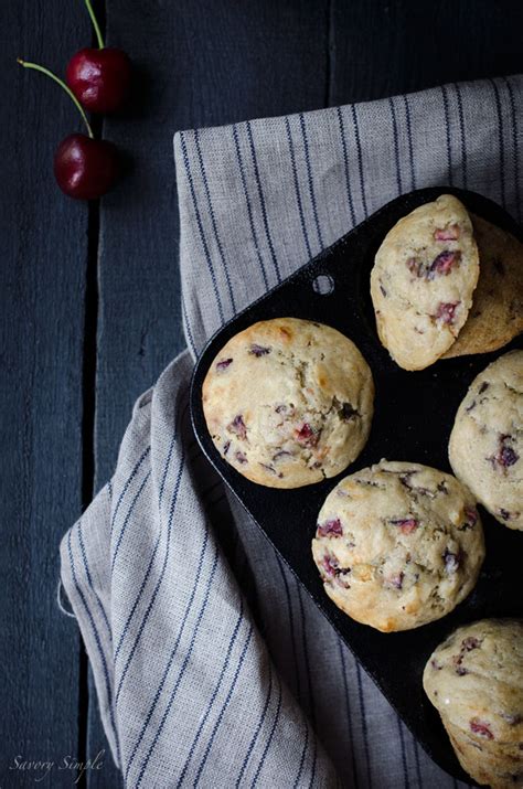 cherry-vanilla-muffins-easy-recipes-savory-simple image