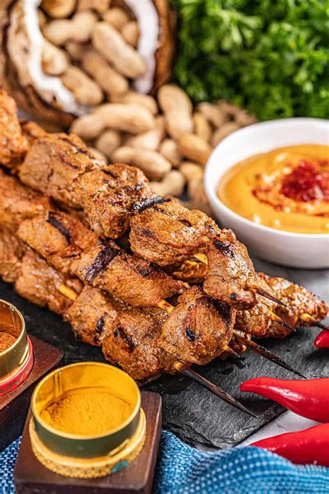 beef-satay-with-peanut-dipping-sauce image